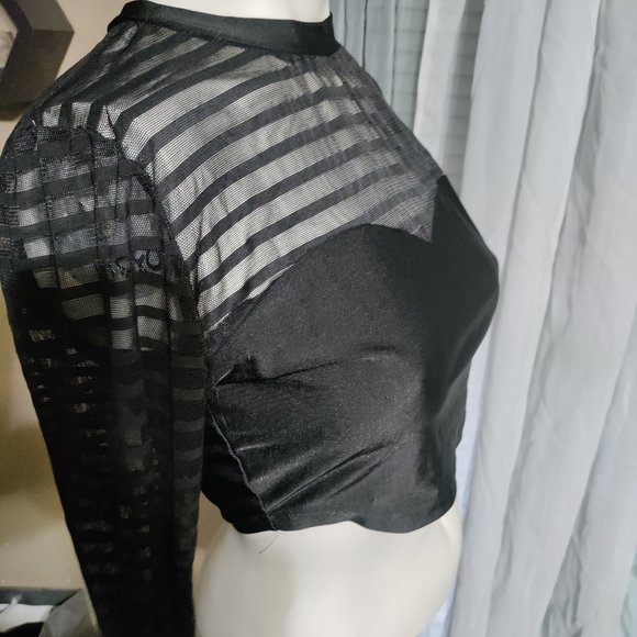 Modern - Sheer Long Sleeve Crop Top - Picture 2 of 5